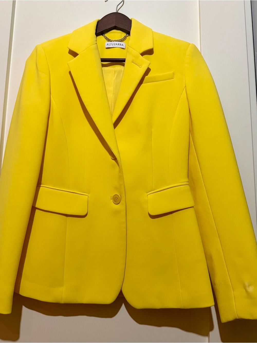 Altuzarra Bright Yellow Single-Button Tailored Blazer